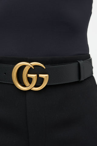 Gucci Leather Marmont GG Buckle Belt