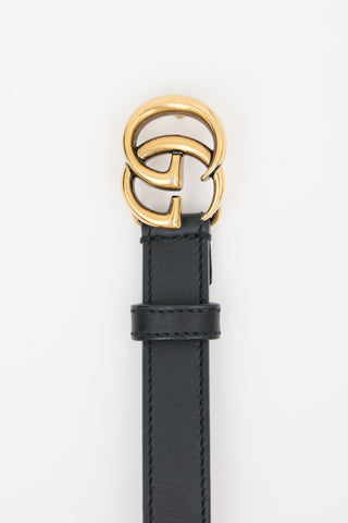 Gucci Leather Marmont GG Slim Belt