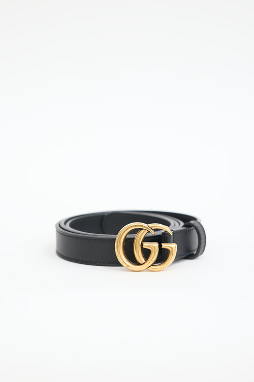 Gucci Leather Marmont GG Thin Belt