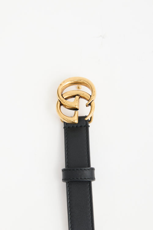 Gucci Leather Marmont GG Thin Belt