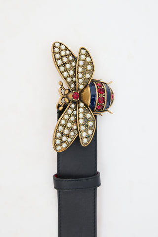 Gucci Leather Queen Margaret Belt