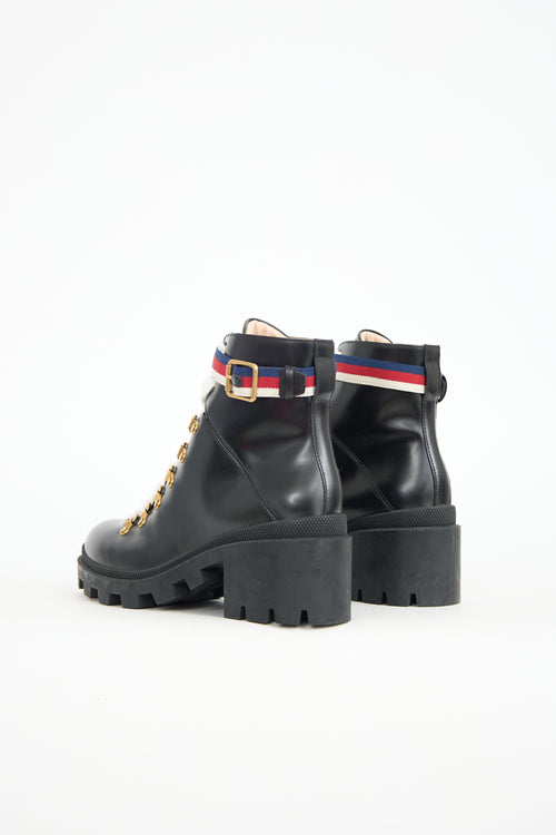 Gucci Leather Sylvie Web Boot