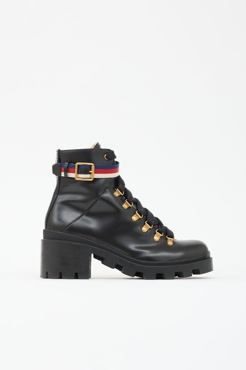 Gucci Leather Sylvie Web Boot