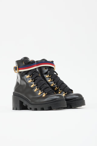 Gucci Leather Sylvie Web Boot