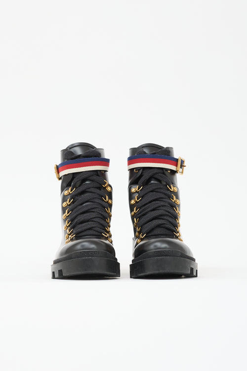 Gucci Leather Sylvie Web Boot