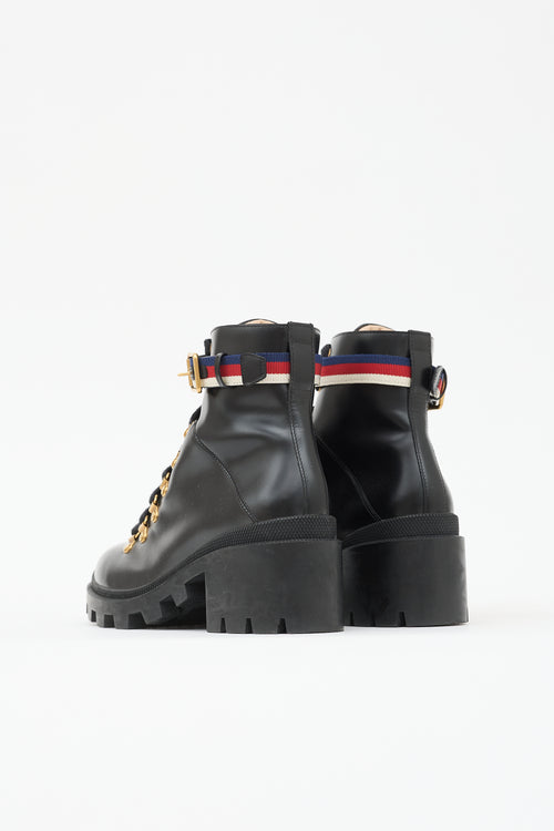 Gucci Leather Sylvie Web Boot