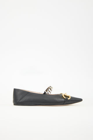Gucci Leather Chain Ballet Flat