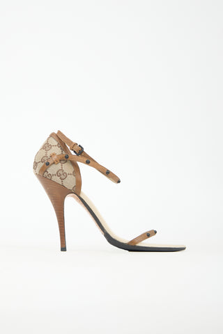 Gucci Leather & GG Canvas Sandal