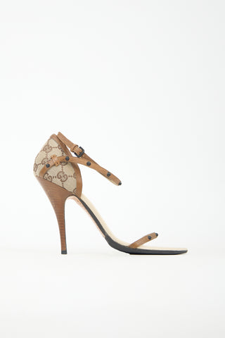 Gucci Leather & GG Canvas Sandal