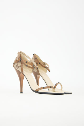 Gucci Leather & GG Canvas Sandal