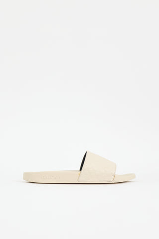 Gucci Leather & Rubber Microguccissima GG Slide