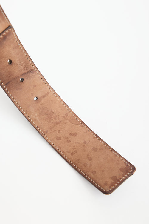 Gucci Leather & Web Stripe GG Belt