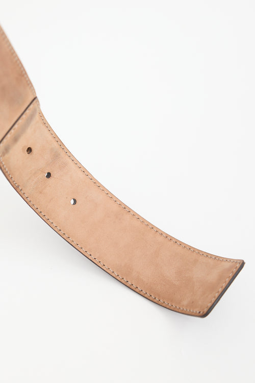 Gucci Leather & Web Stripe GG Belt