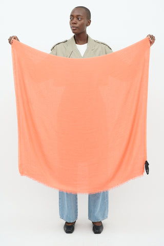 Gucci Orange Cashmere Blend Guccissima Scarf