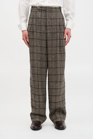 Gucci Linen Check Trouser