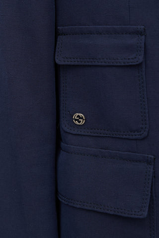 Gucci Linen Patch Pocket Blazer