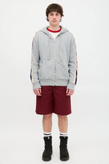 Gucci Logo Stripe Zip Up Sweater