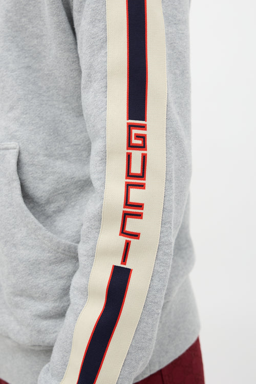 Gucci Logo Stripe Zip Up Sweater