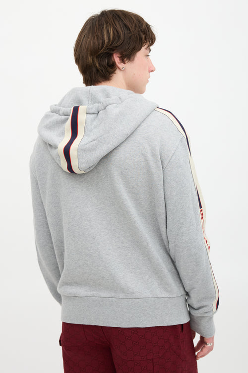 Gucci Logo Stripe Zip Up Sweater