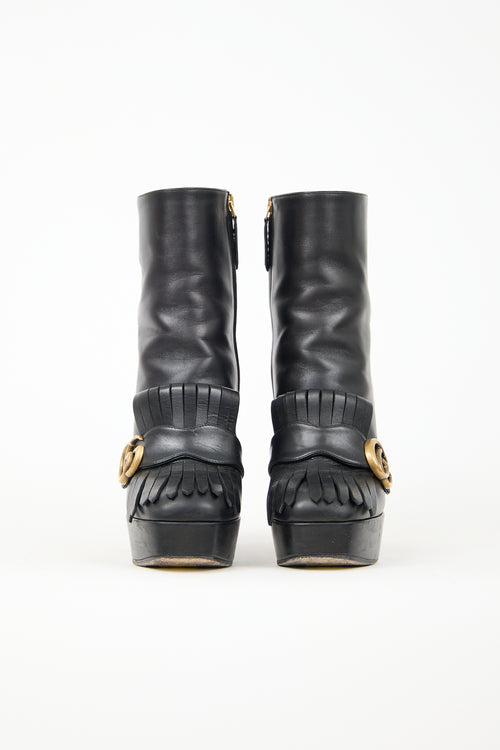Gucci Marmont GG Fringe Platform Boot