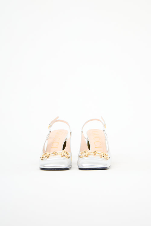 Gucci Metallic Leather Baby 75 Heel
