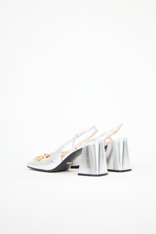 Gucci Metallic Leather Baby 75 Heel