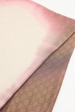 Gucci Metallic Ombré GG Fringe Scarf