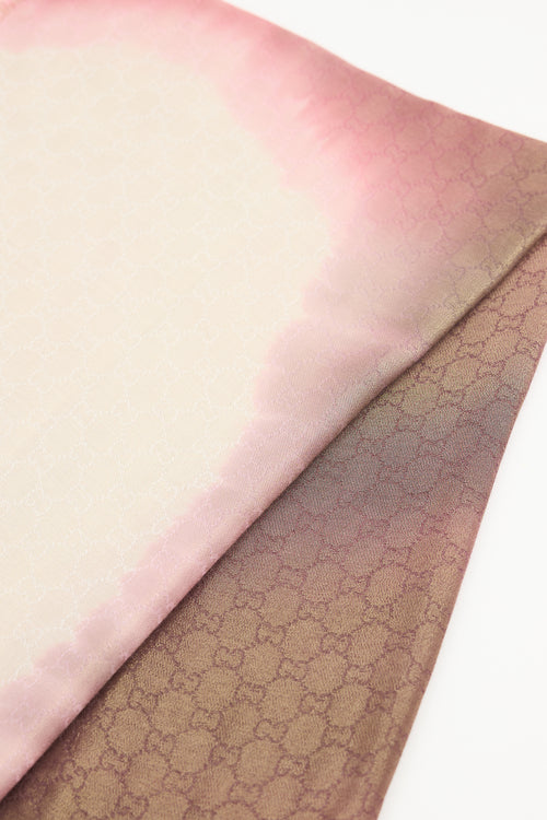 Gucci Metallic Ombré GG Fringe Scarf