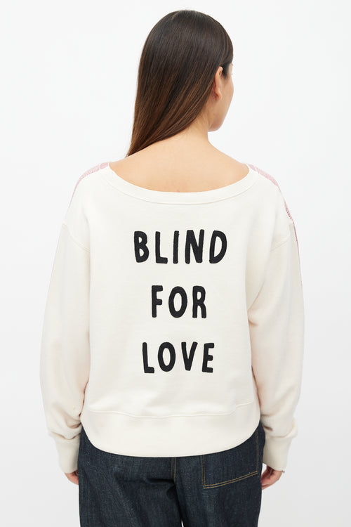 Gucci Metallic Pink & Cream Blind For Love Sweatshirt