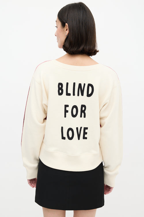 Gucci Metallic Pink & Cream Blind For Love Sweatshirt