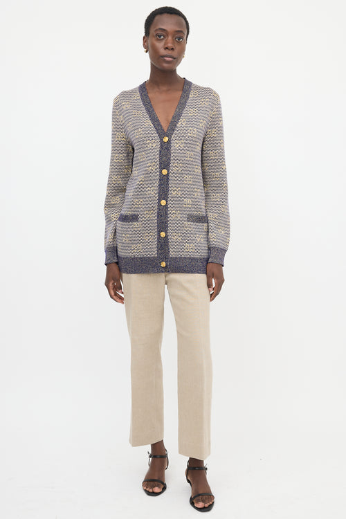Gucci Metallic Wool GG Cardigan