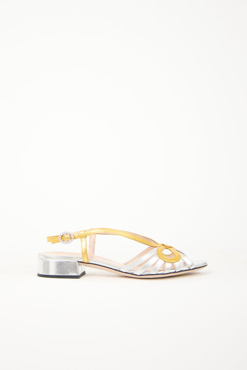 Metallic Leather Zephyra Sandal