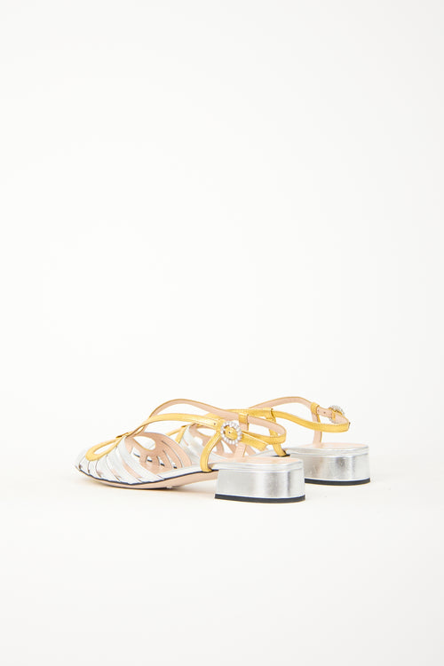 Metallic Leather Zephyra Sandal