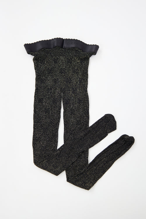 Gucci Metallic Mesh GG Tights