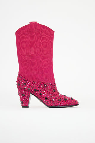 Gucci Moire Embellished Boot