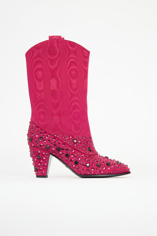 Gucci Moire Embellished Boot
