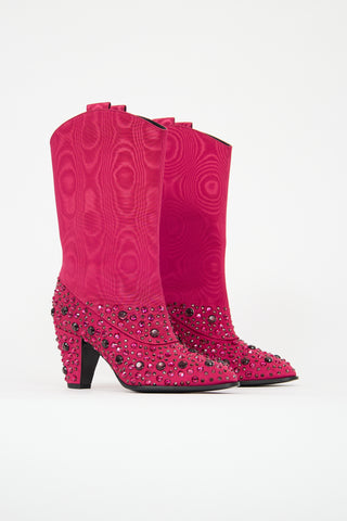Gucci Moire Embellished Boot