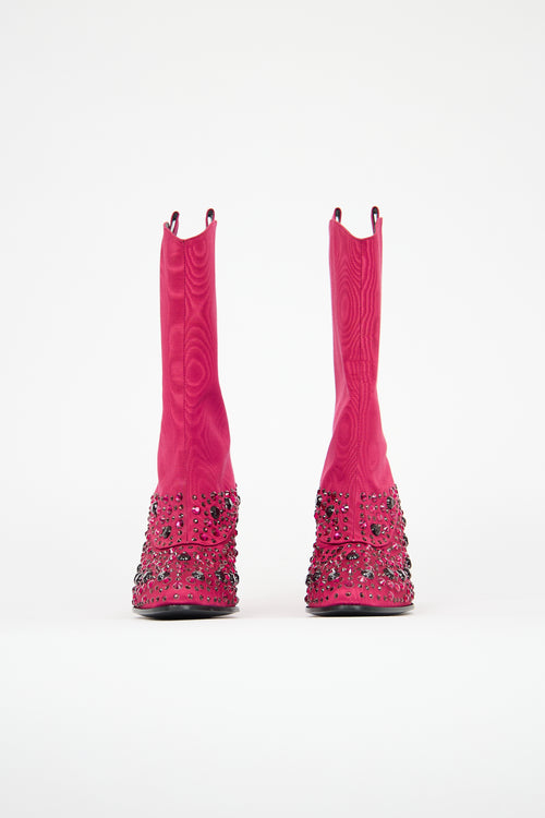 Gucci Moire Embellished Boot
