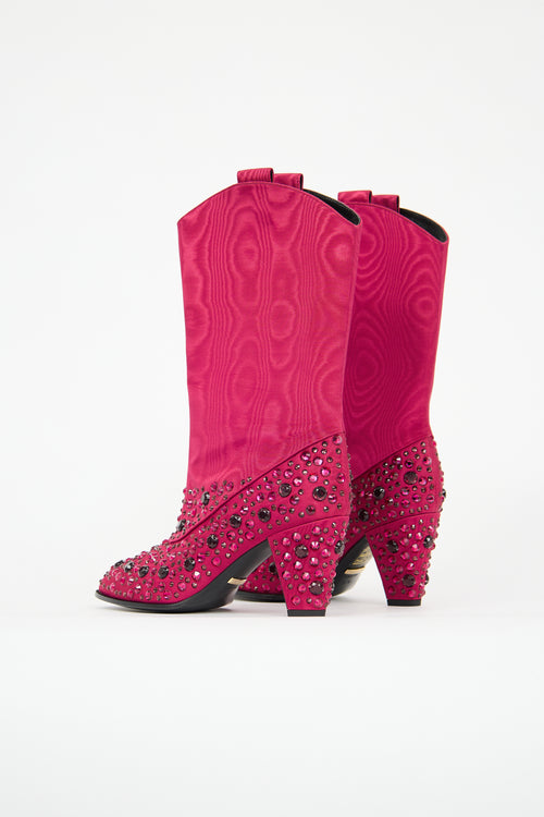 Gucci Moire Embellished Boot