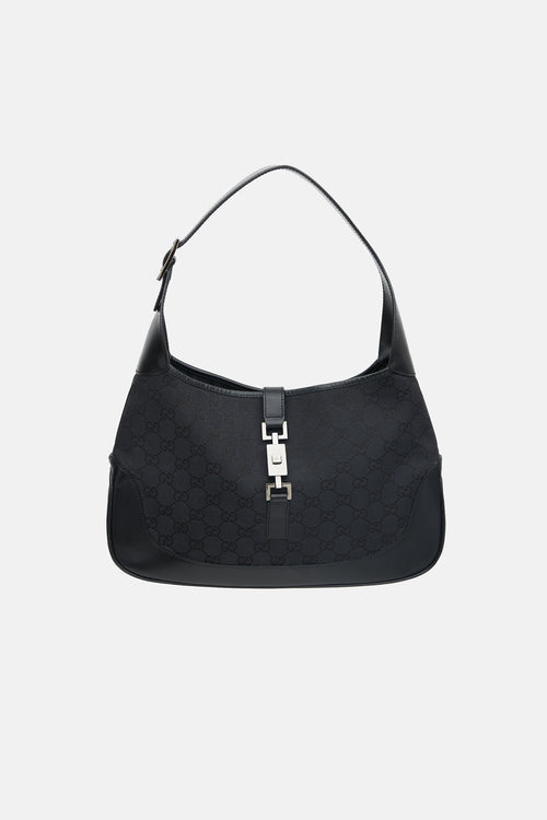 Gucci Monogram Canvas & Leather Jackie 1961 Bag