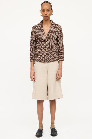 Gucci 2020 Gucci Monogram Cropped Blazer