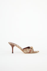 Gucci Leather & Canvas GG Mule