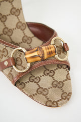 Gucci Leather & Canvas GG Mule