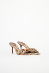 Gucci Leather & Canvas GG Mule