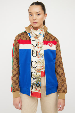 Gucci Cream & Multi Flora Printed Stole