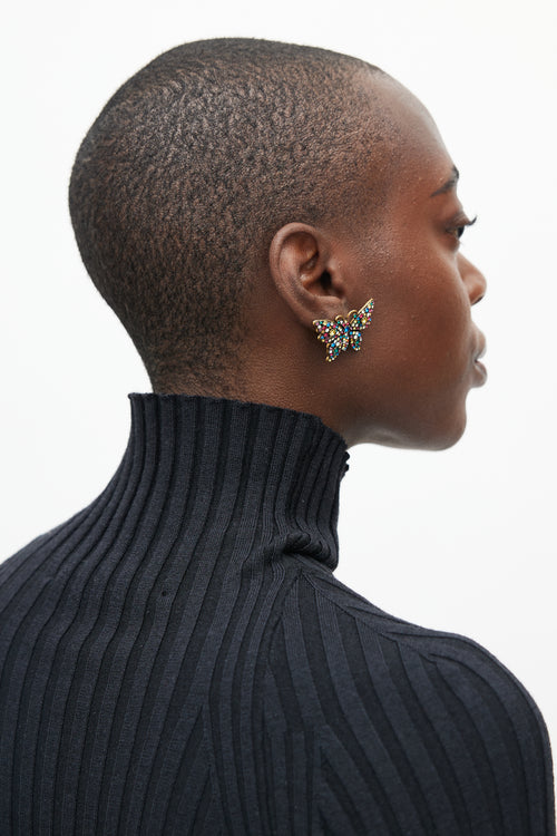 Gucci Multicolour Butterfly Jewel Earring