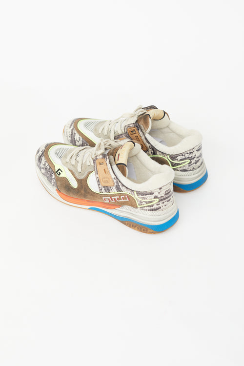 Gucci Multicolour Mesh & Embossed Leather Ultraspace Sneaker
