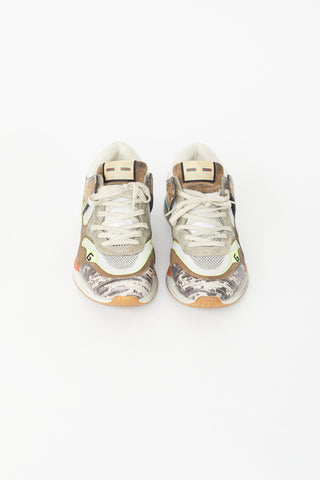 Gucci Multicolour Mesh & Embossed Leather Ultraspace Sneaker
