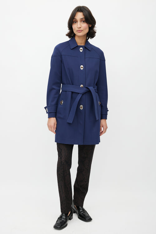 Gucci Navy Belted Trench Coat