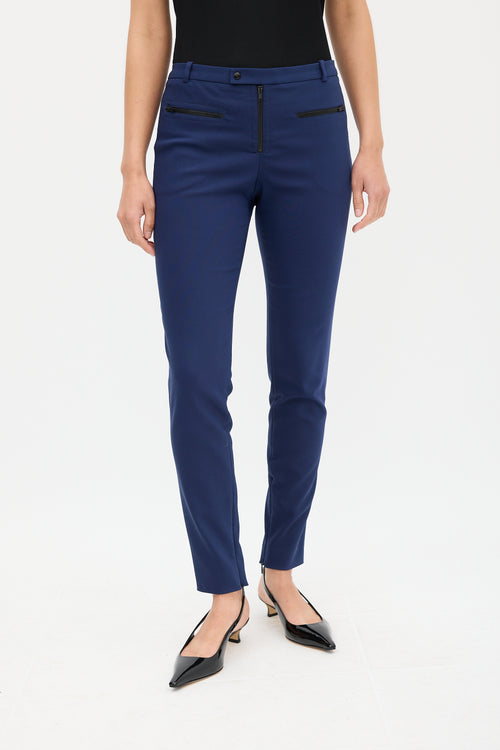 Gucci Navy & Black Slim Logo Trouser